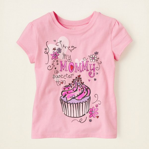 חולצה קצרה לתינוקת מבית Children’s Place- My Mommy Is Sweeter Than a Cupcake